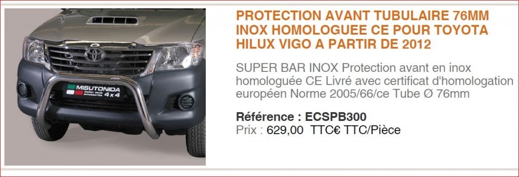 pare buffle 76 mm hilux