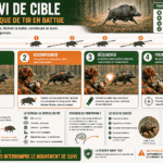 Technique de tir en battue : Remonter le long de la cible et lâcher la balle. emonter le bras suivre la cible